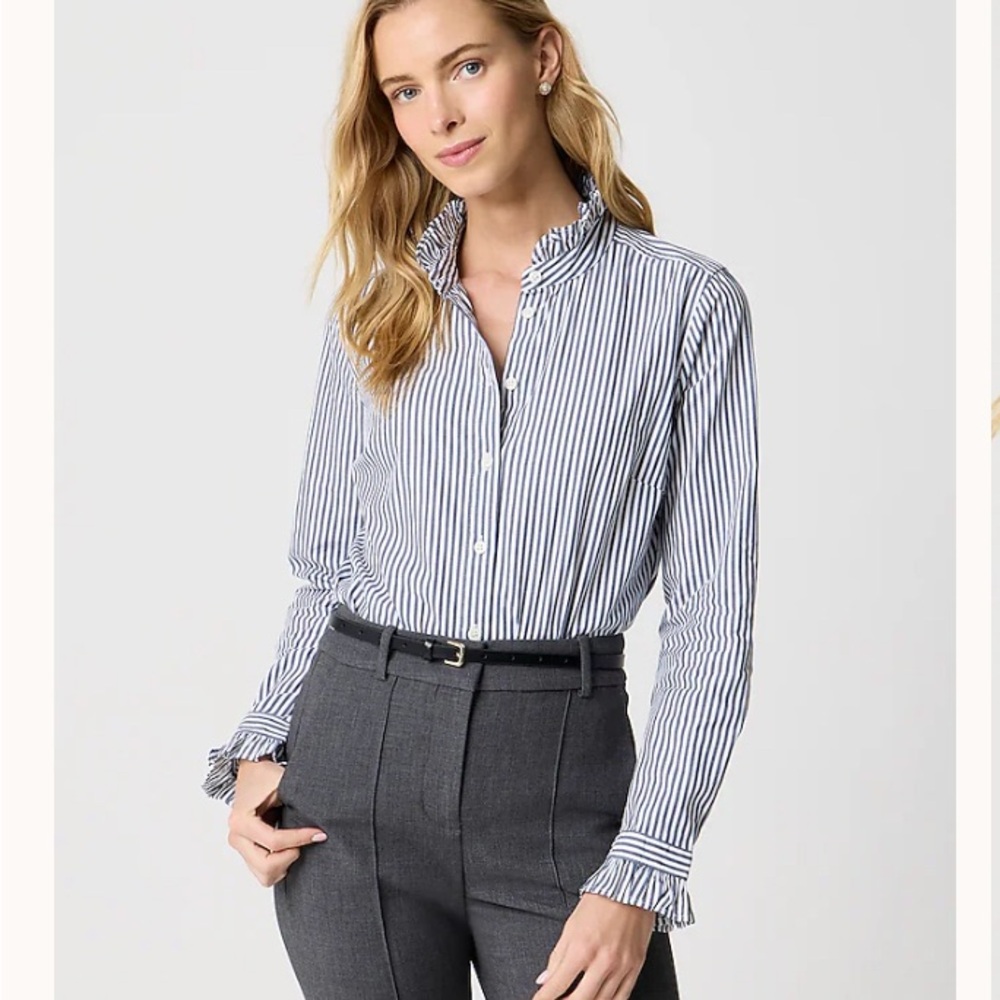 J. Crew Factory Ruffleneck button-up top